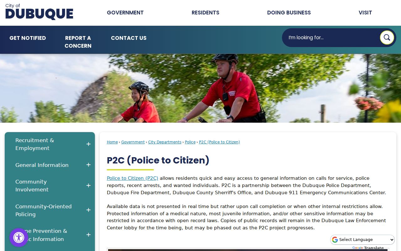 Dubuque County arrest lookup through official P2C services